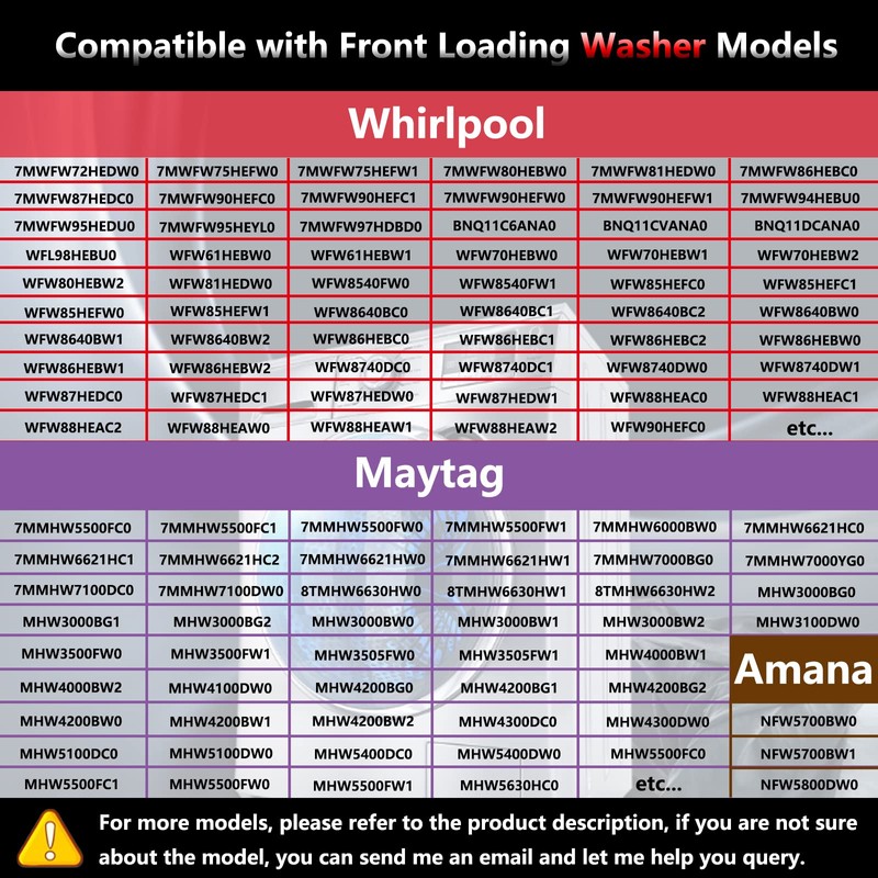 W10208415 Dryer Washer Door Hinge Compatible with Whirlpool/Amana/Maytag/Crosley Front Loader