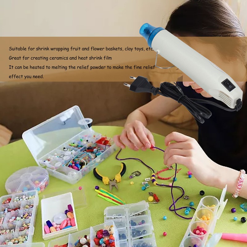 300W Mini Heat Gun Ventilated Lightweight White Handheld Heat Gun