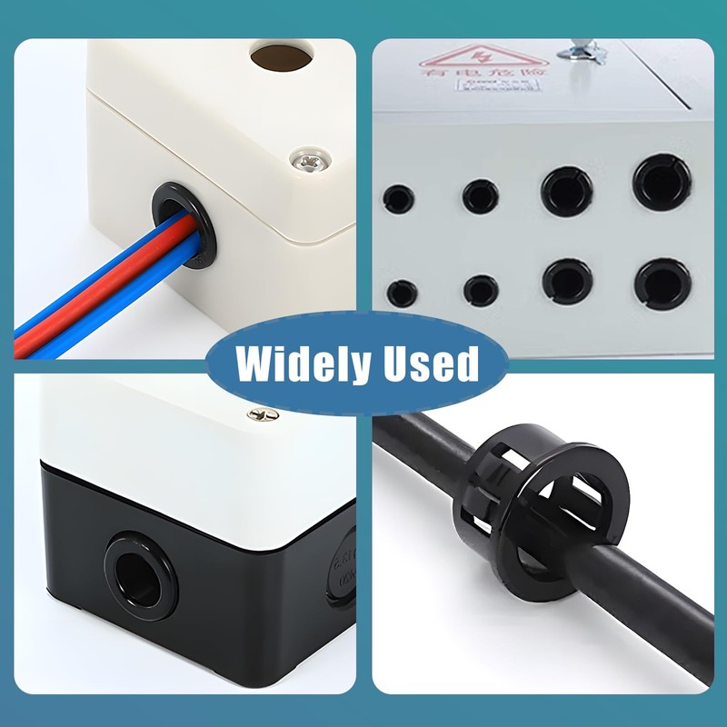 Litoexpe 50 Pack 5/8 Inch Cable Snap Bushing Grommet Protector