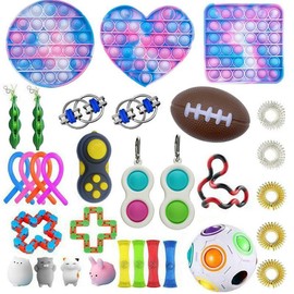 32PCS Sensory Toy Set Decompression Toys Bundle Sensory Therapy Toys Hand Squeezing Toys for Kids Adults