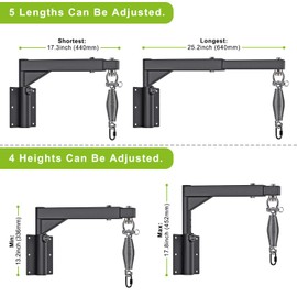 BeneLabel Wall Mount Heavy Bag Hanger with Spring and Swivel - Adjustable Boxing Bag Bracket for Home Gym - Heavy Duty Metal Punching Bag Stand - Holds up to 800 lbs - Compatible with Most Heavy Bags