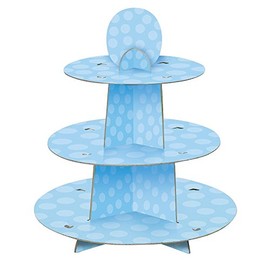 Light Blue Cardboard Cupcake Stand, 1ct
