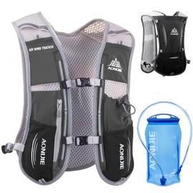 Azarxis Hydration Running Vest Backpack Pack 5L for Women Men Jogging Trail Race Marathon Cycling Hiking Accessories (Black with 1.5L Hydration Bladder)