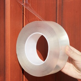 HSTECH Transparent Window Weather Sealing Tape, 1.2IN x 33FT, Clear Window Draft Isolation Sealing Film Tape for Door Draft Stopper Adhesive Tape, Doors Windows and Shower Glass Gaps