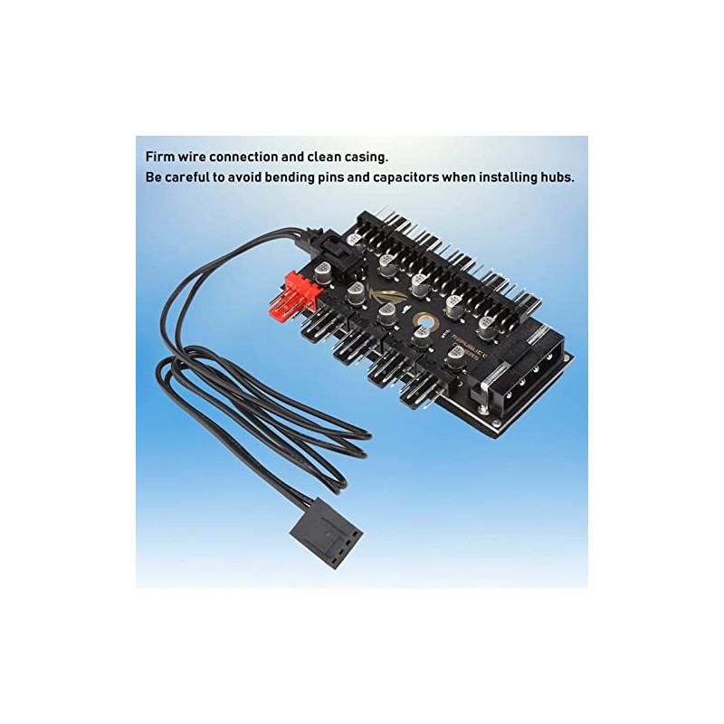 4pin 10 Puertos PC Fan Hub, Concentrador Hub de Ventilador