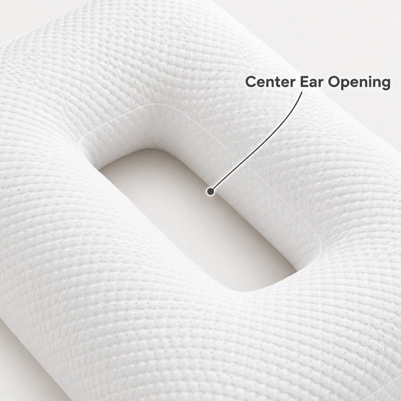 Ear Hole Pillow for Side Sleepers – Rectangular Ear Piercing