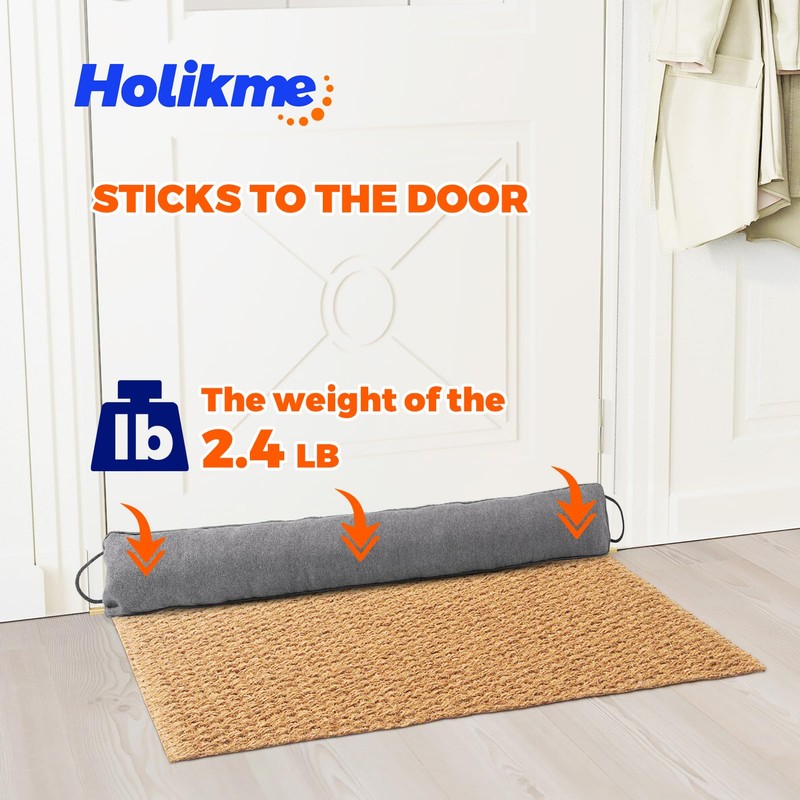 Holikme Weighted Door Draft Stopper, Heavy Duty Under Door Draft