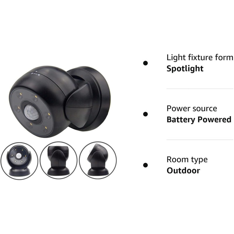 BIGLIGHT Battery Operated Motion Sensor Spotlight, Wireless LED Flood Light