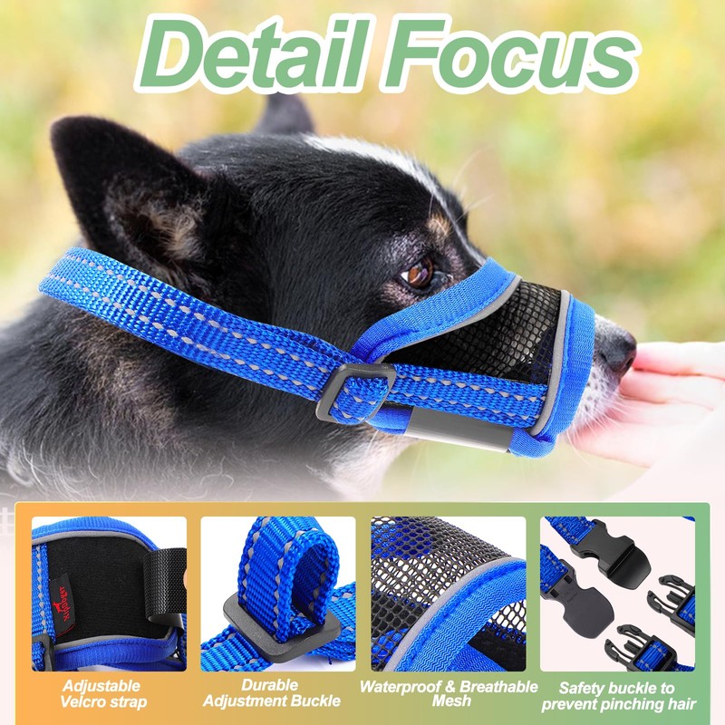 Xipebros Dog Muzzle,Soft Mesh Breathable Muzzle, Air Mesh Dog Muzzle