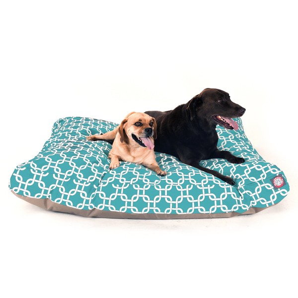 Teal Links Extra Large Rectangle Indoor Outdoor Pet Dog Bed With Removable Washable Cover By Majestic Pet Products