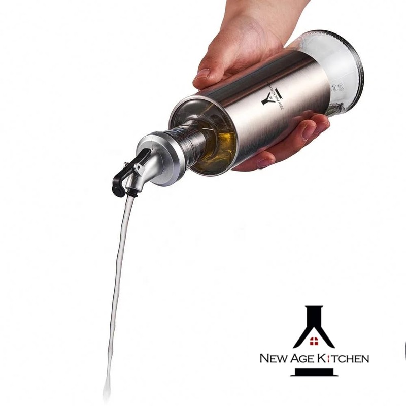 New Age Kitchen, Glass Cruet Bottle, Suitable for Olive Oil