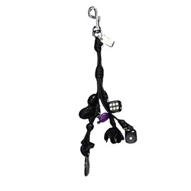 LSBDJDL Leather Keychain Dice Snail Flower And Feather Bag Charms Purse Charms Zipper Pull Handbags Accessories For Women (black)