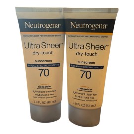 2 PACK Neutrogena Ultra Sheer Dry-Touch Sunscreen Lotion SPF 70 3 floz EXP 12/26