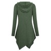 Miagooo Long Hoodie for Women, V Neck Ribbed Asymmetrical Hem