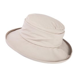 Comhats Rain Hat for Women Waterproof Wide Brim Sun Hats for Ladies UV Protection Summer Fishing Bucket Hats Beach Packable Beige Medium