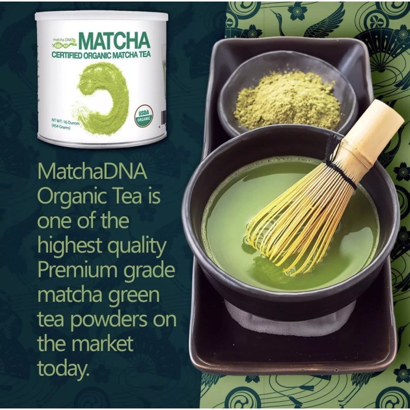 Matcha DNA Organic Matcha Green Tea Powder Unsweetened 100% Natural