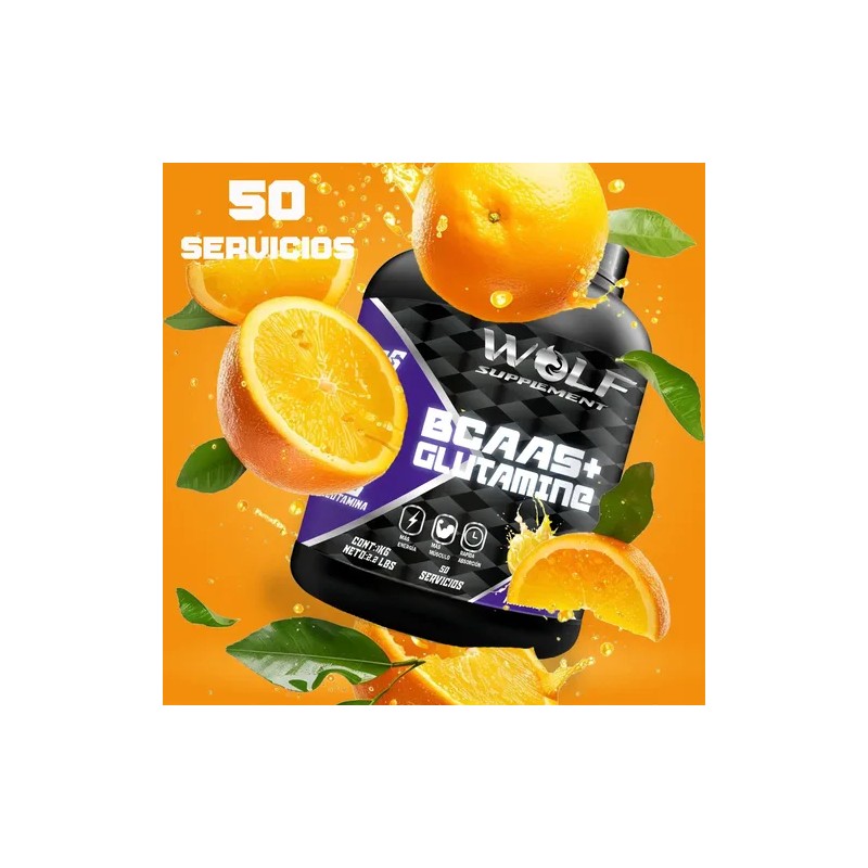 Aminoacidos Bcaas + Glutamina Wolf 1kg Varios Sabores Pre