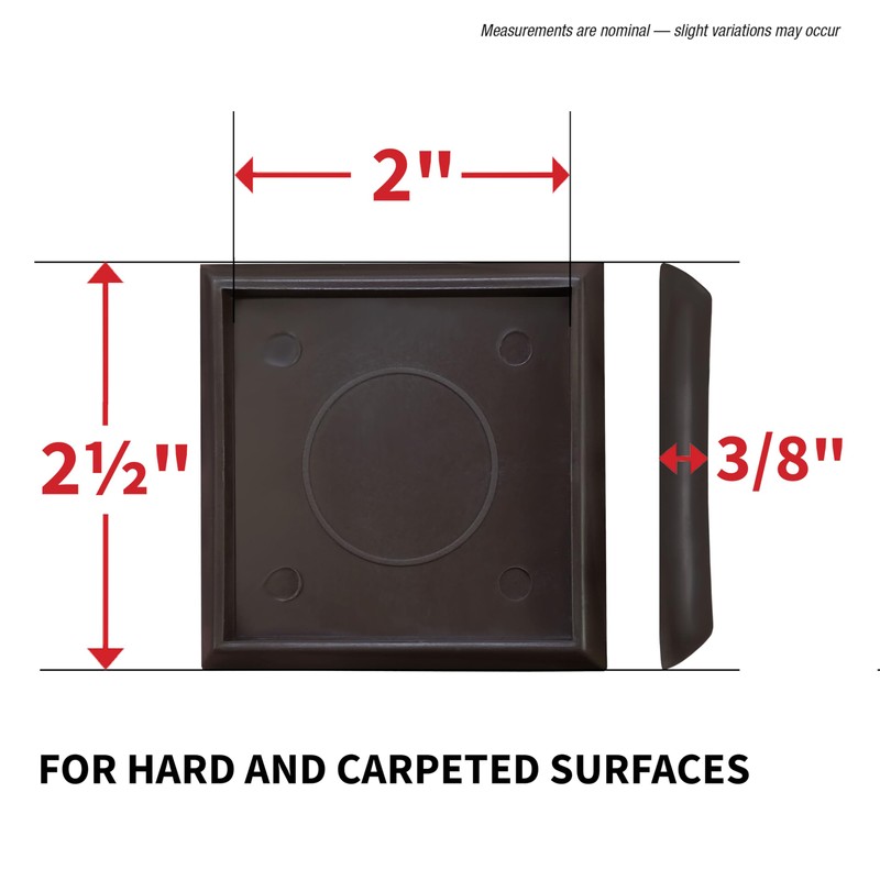 SoftTouch 4653395N Furniture Caster Cups Square for Carpet or Durable