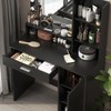 Palimder Vanity Desk with Mirror & Light, Large Drawer &