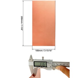 QWORK® Pack of 2 Copper Plates, 99% Pure Copper Sheet, 1 mm Thick for Metal Crafts, Jewellery Making, PCB Printing and More (200 mm x 100 mm x 1 mm)