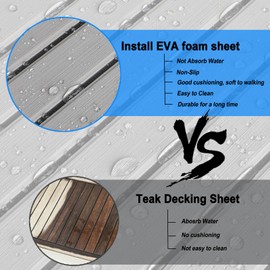 Boat Flooring EVA Foam Boat Decking Faux Teak Marine Deck Marine Carpet Self-Adhesive Marine Mat Non-Slip Boat Decking Sheet for Yacht Fishing Boat Kayak Motorboat Swim Pool Helm Pad RV Floor