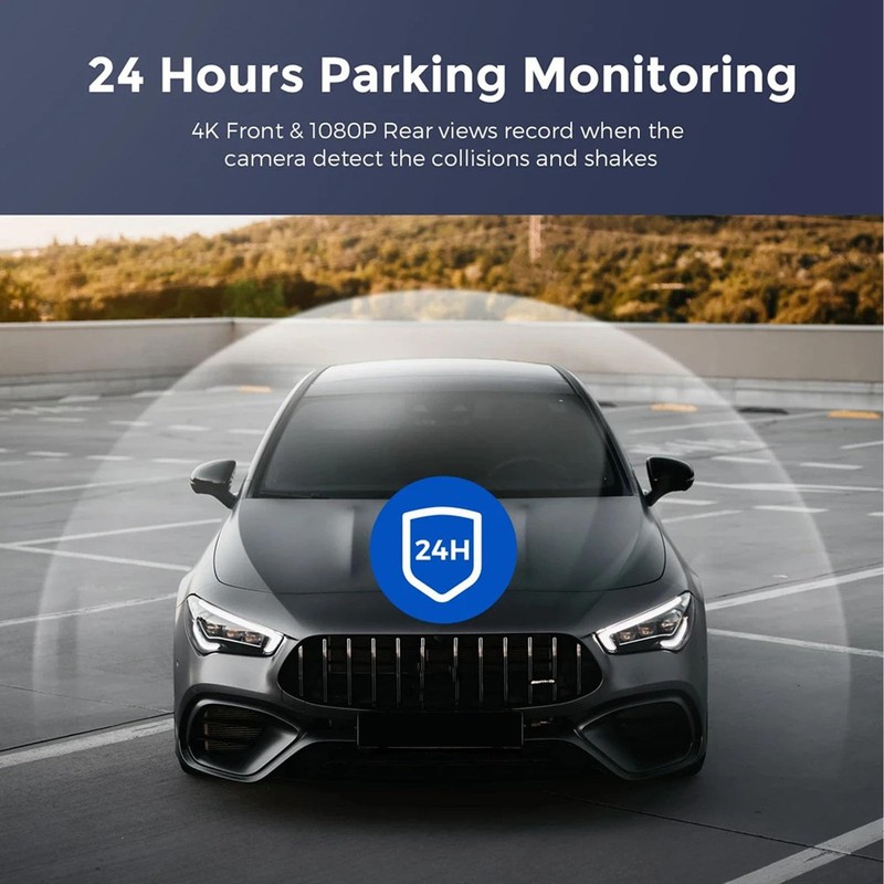 Dash Cam, 4K+1080P Dashcam Front and Rear Cameras, Dash Camera