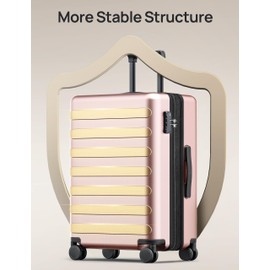 NINETYGO Luggage Sets 2 Piece, Carry On Luggage Airline Approved, Large Checked Luggage with Smooth Spinner Wheels, Expandable, Hard Shell PC Suitcase Sets, TSA Approved, 20in/28in (Pink, Rhine Max)