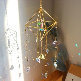 Sun Catcher Sparkling Crystal Star Moon Window Entrance Decoration Lucky Pendant Popular Quartz Glass Sun Catcher Kit for Love, Feng Shui Enhancement, Hanging in Window/Entrance/Car