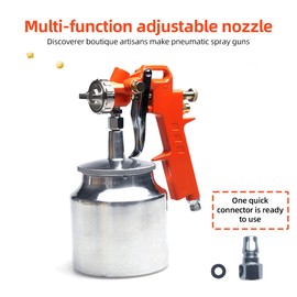 Universal 1.5mm Copper Nozzle Cordless Paint Sprayer for Home Interior House Painting Car DIY Paint Sprayer Gun with 750ml Aluminum Alloy Cup Quick Connector Cleaning Brush