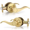 Gaurqiah Brushed Gold Wave Style Passage Door Handle Without Keys,
