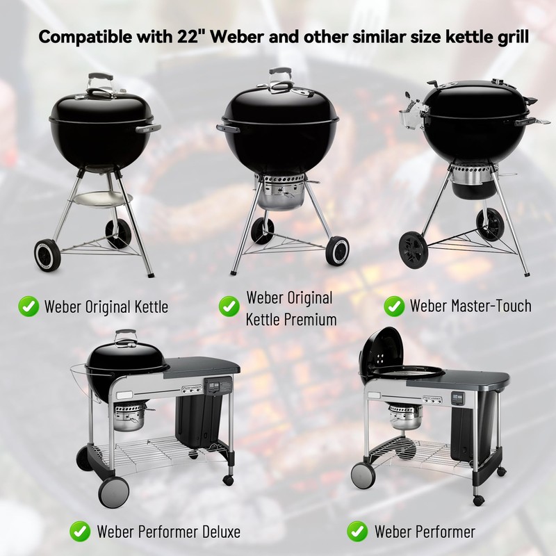 Skyflame Charkettle Double-Side Hinged Cooking Grate, Gourmet BBQ System Replacement