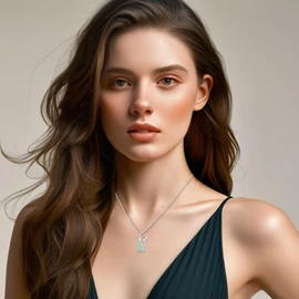 Oneress Collar con colgante trapezoidal de piedra natural con dijes redondos de semillas de mostaza de montaña, regalos de joyería inspiradora para mujeres, Mediano, Acero inoxidable, Sin piedra