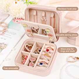 CHMI Graduation gifts for girls,bachelorette gifts for bridesmaids,high school graduation gifts for her,Small Jewelry Travel Case,Graduation Travel Essentials Small Jewelry Box,Initial pink D