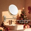 Auxmir 8'' Wall Mounted Lighted Makeup Mirror, 3200mAh Rechargeable Double-Sided