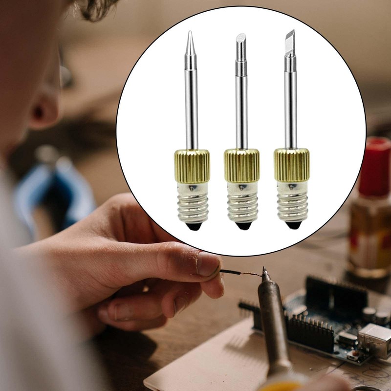 Sharplace 3 x Electronic Soldering Iron Tips, Replaceable E10 Components,