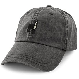 Chowdaheadz Mini Boston Terrier Washed Dad Hat Charcoal