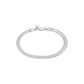 Elli Women's Flat Elegant Snake Chain Bracelet Herringbone Trend in 925 Sterling Silver, Sterling Silver Silver Metal, None