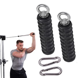 Zicolor Ergonomic Tricep Rope Handle Pulldown Attachment Fitness Cable Attachments for Gym Home, LAT Pull Down Bar for Cable Machine, Tricep Grip Arm Workout Cable Attachments, 1-Pack