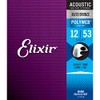 Elixir 11050 Cuerdas de guitarra acústica ligera Polyweb revestidas 12-53