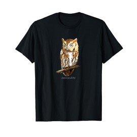Screech Owl Graphic Birder Shirt Wildlife Bird Watching T-Shirt