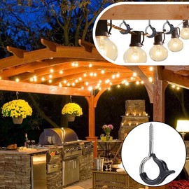 Andyrex Q-Hanger,Hooks for Outdoor String Lights,Christmas Lights Hanger Hooks,Easy Release Outdoor Wire & Light Hanger,Black 20 Pack