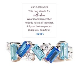 Nobody Has It All Together Pink Band Ring, S925 Plated with 18K White Gold Irregular Pink Self Love Ring All Your Broken Pieces Make You Beautiful Embrace your imperfections Pink Jewelry Gift for