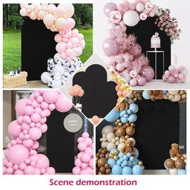 Wedding Arch Cover，Black Arch Backdrop Cover Stretchy Spandex Backdrop Stand Covers for Birthday Party Ceremony Banquet Decor (Black, 4FT)