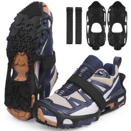 Spikeless Ice Cleats Snow Traction Crampons Anti-Slip Ice Grippers for Shoes and Boots Indoor Slip-On Ice Traction Devices Aids Rubber Footwear for Indoor/Outdoor S-M