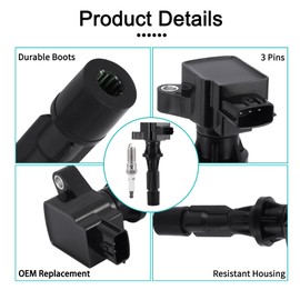 AULINK 4PCS UF540 Ignition Coil Pack/90083 Spark Plugs 2.0L 2.3L 2.5L For Mazda CX-7 2007-2012,MX-5 Miata 2006-2015,for Mazda 3 6 2006-2013,for Mazda 3 Sport 2009 2010/2012 2013 5C1740 L3G218100