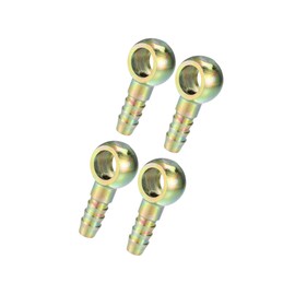 Motoforti Banjo Bolt Hose Barb Fitting/Inner Brake Fuel Line Fitting Adapter for Car Motorcycle/Durable Metal 12mm ID 10mm OD / 4 Pcs Bronze Tone Long-lasting