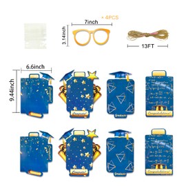 pinkblume Graduation Party Decorations Navy Blue and Gold Graduation Photo Banner Royal Blue Gold Congrats Grad Photograph Bunting Garland for 2024 Graduation Celebration Party Decorations Supplies