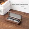 Black Walnut Wood Glasses Case Hard Shell, Magnetic Closing Hard