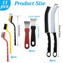 Qcdou Crevice Cleaning Brush, 11 Pcs Hard Bristle Cleaning Brush Tool, Bathroom Tile Groove Grout Brush, Multifunctional Cleaning Products for Household Use(C)