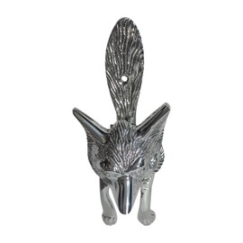 Fenzo Brass Fox Door Knocker Vintage Retro Style Antique Handcrafted Loud Front Door Knocker, Decorative Animal Design Home Porches Accessories, Easy to Install (Silver)